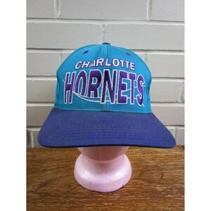 Vintage 1990's Charllotte Hornets NBA SnapBack Ball Hat Embroidered Block Letter